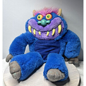 2001 ToyMax My Pet Monster Plush – Blue & Purple Furry Toy – DNW